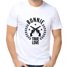 Парные футболки с надписями bonnie true love  