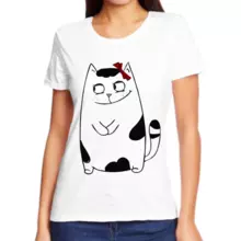 Красивые парные футболки кошка  