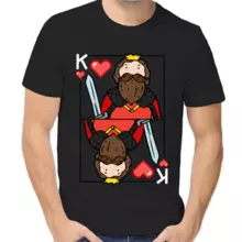 Парные футболки с надписями для двоих карта король  