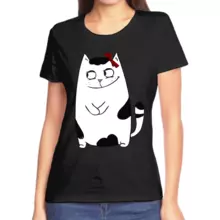 Прикольные парные футболки для влюбленных кошка  