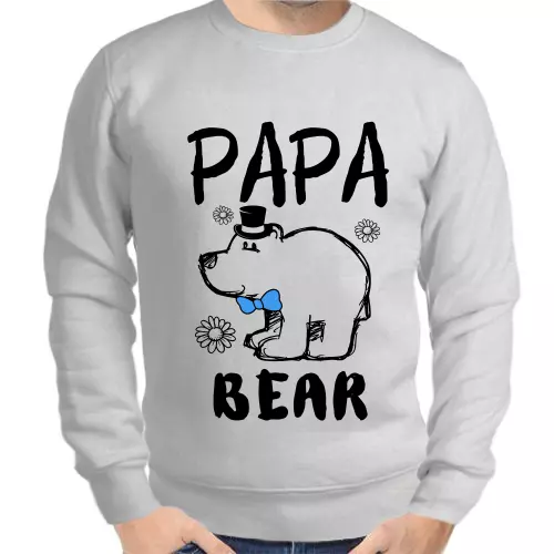 Толстовка мужская серая papa bear