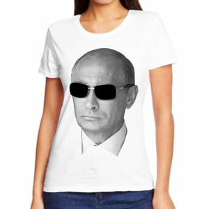 Женские футболки с Путиным В очках