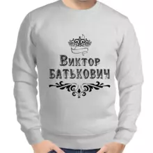 Именные толстовки мужские серые Виктор Батькович