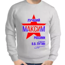 Толстовка мужская серая лучший Максим России