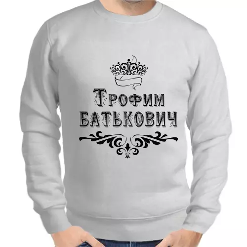Толстовка мужская серая Трофим Батькович
