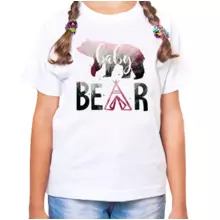 Семейная Футболка для девочки с надписью baby bear распродажа 22 р-р