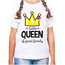 Семейные футболки на день рождения little queen af great family распродажа