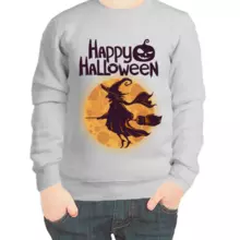 Свитшот детский серый happy halloween 5