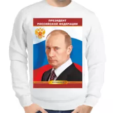 Свитшот мужской серый Президент Российской Федерации Путин В.В.