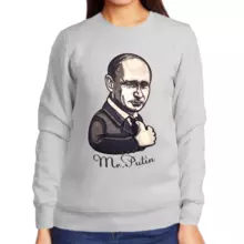 Свитшот женский серый mr. Putin