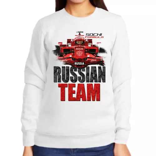Свитшот женский белый Russia team