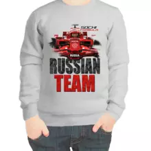 Свитшот детский серый Russia team