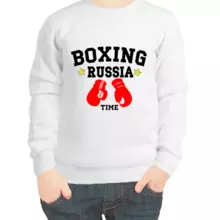 Свитшот детский белый boxing russia time 2