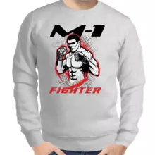 Свитшот мужской серый  m-1 fighter
