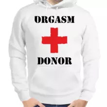 Толстовка унисекс с принтом orgasm donor