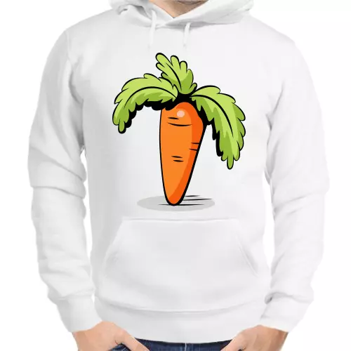 Парная толстовка мужская белая морковка  