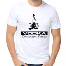 Футболка мужская белая vodka connecting people