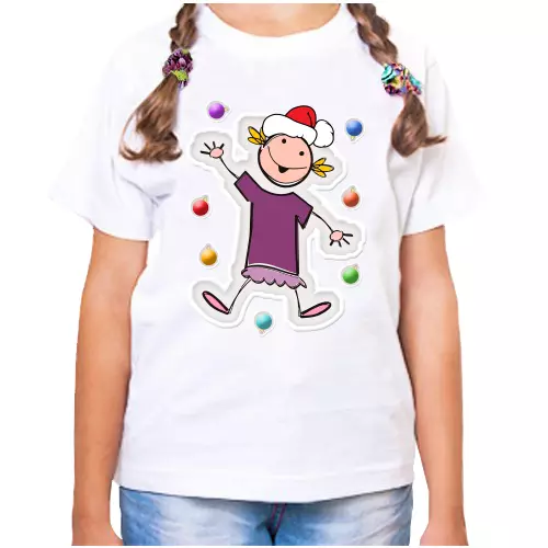 Семейный комплект футболок новый год для дочери ребенок в снегу
