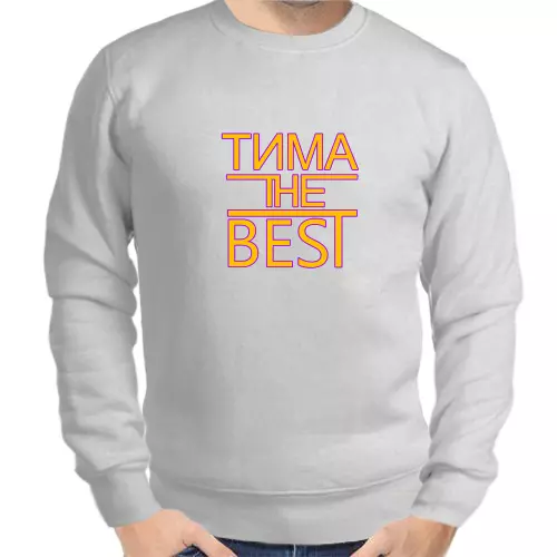 Толстовка мужская серая Тима the best