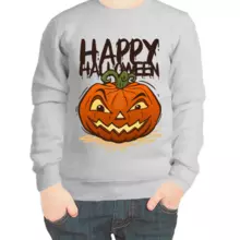 Свитшот детский серый happy halloween 3