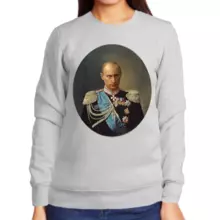 Свитшот женский серый портрет Путина