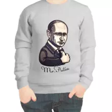 Свитшот детский серый mr. Putin
