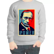 Свитшот детский серый с Путиным absolute power 2