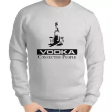 Свитшот мужской серый vodka connecting people