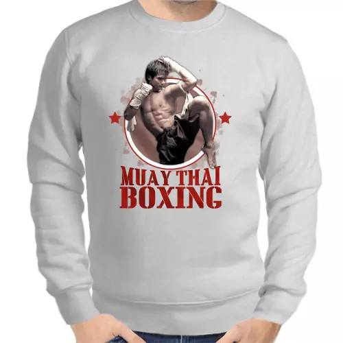 Свитшот мужской серый myay thai boxing