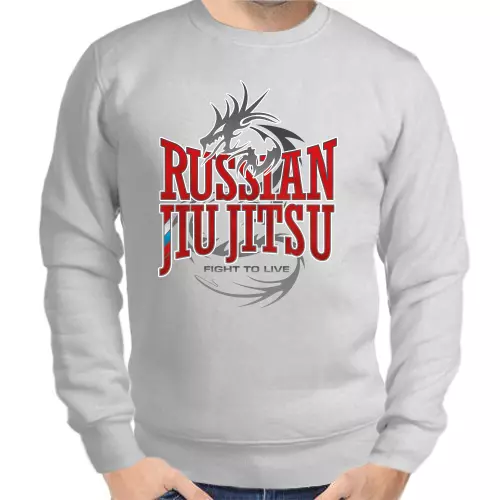 Свитшот мужской серый russian jiu jitsu