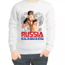 Свитшот детский белый russia kickboxing