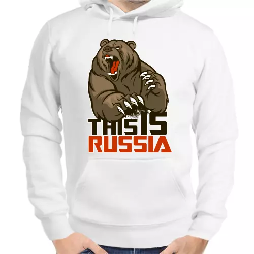 Толстовка унисекс белая this is Russia