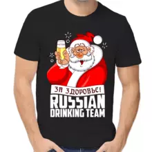 Футболка мужская черная за здоровье russian drinking team