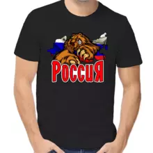 Футболка унисекс черная Россия с медведем 3