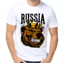 Футболки с логотипом Россия Russia с медведем