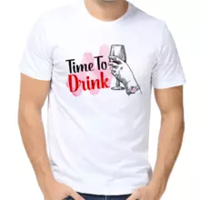 Футболка белая time to drink